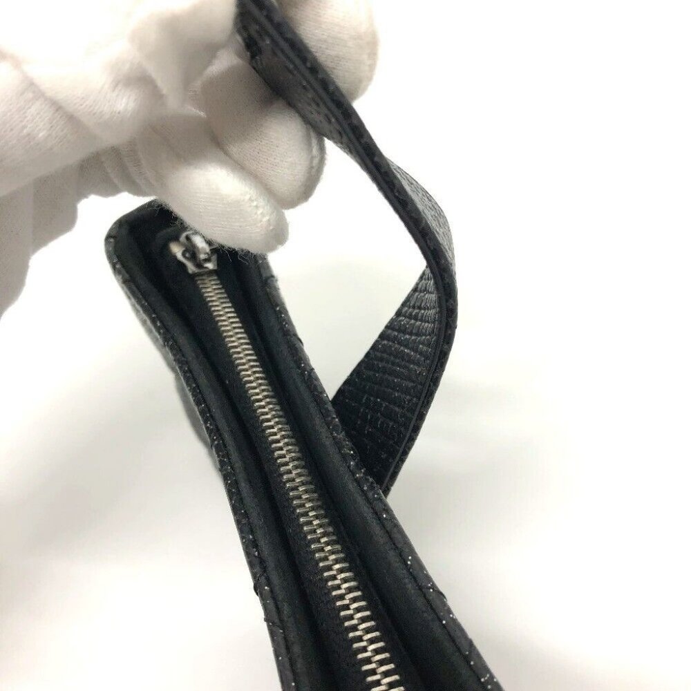 CHANEL CC Matelasse coin purse/Coin Compartment Pouch Leather Black/SilverHW - Picture 14 of 15